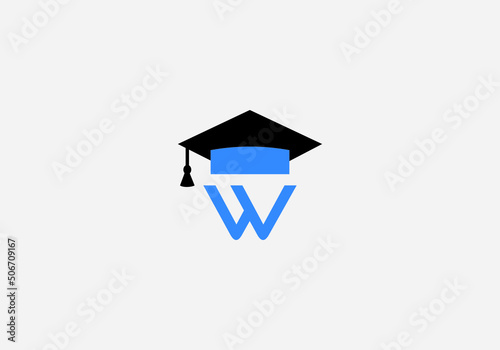 Educational logo and sign vector and Graduation cap design with the letter and alphabets vector