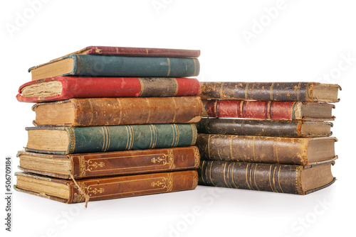 Old books isolated on white...
