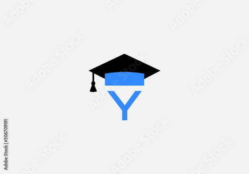 Educational logo and sign vector and Graduation cap design with the letter and alphabets vector