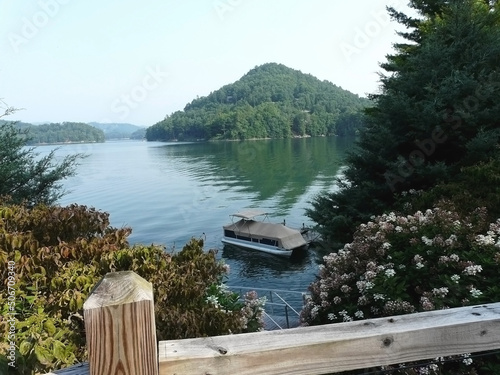 Lake Glenville, near Cashiers, North Carolina, is a high-elevation reservoir known as a destination for water sports and the Blue Ridge Mountains.