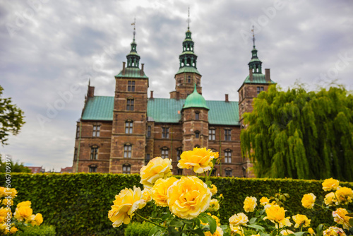 Rosenborg castle on cloudy summer day in Copenhagen, Denmark photo