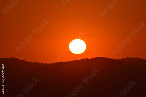 Close up view of beautiful sunset in corfu greece © ernestos