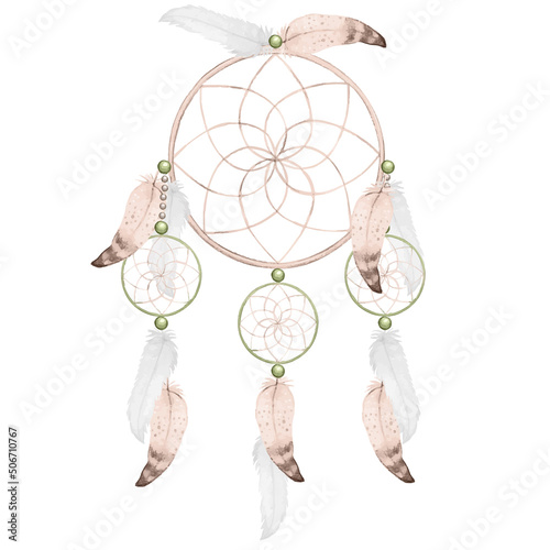 Watercolor boho native dreamcatcher