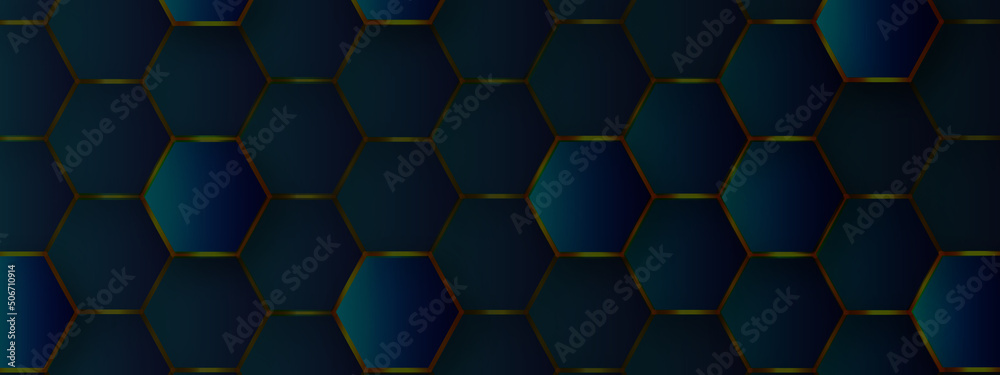 Abstract creative geometrical blue hexagon background, modern 3d hexagon background with space for your text for making card,cover,decoration and design.