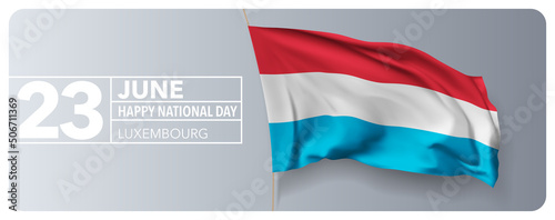 Luxembourg happy national day greeting card, banner vector illustration