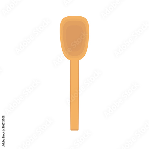 Kitchenware utensil. Wood Spoon vector illustration on white background © rymarenko