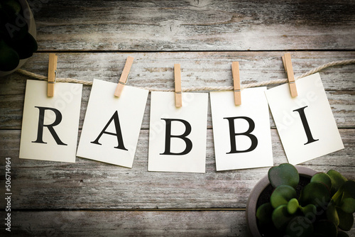 The Word RABBI Concept Printed on Cards