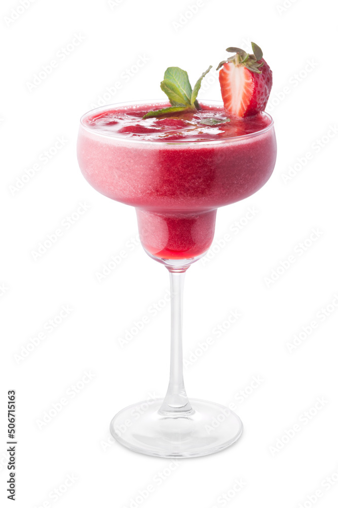 Alcoholic drink strawberry. Photo of a drink on a white background Alcoholic drink strawberry. Photo of a drink on a white background