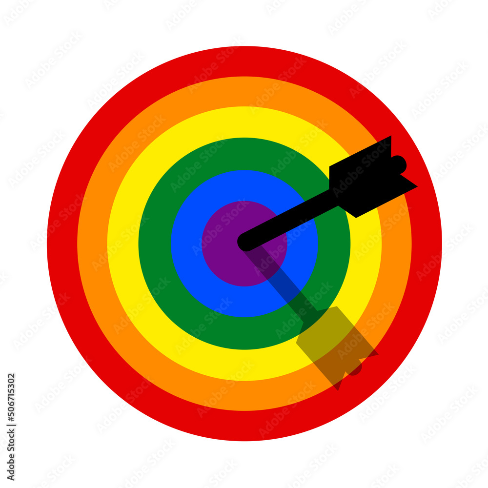 Target Lgbtiq LGBT flag as target is hit by arrow - attack and assault based on ...