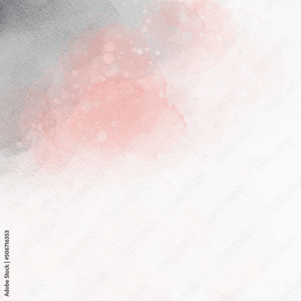 Abstract grey, white and pink watercolor background. Watercolor background for invitations, cards, posters. Texture, abstract background, color splashing
