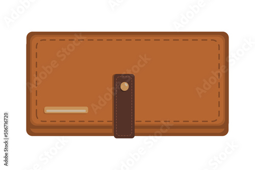 Leather Wallet Isolated on White in flat style. Vector image.
