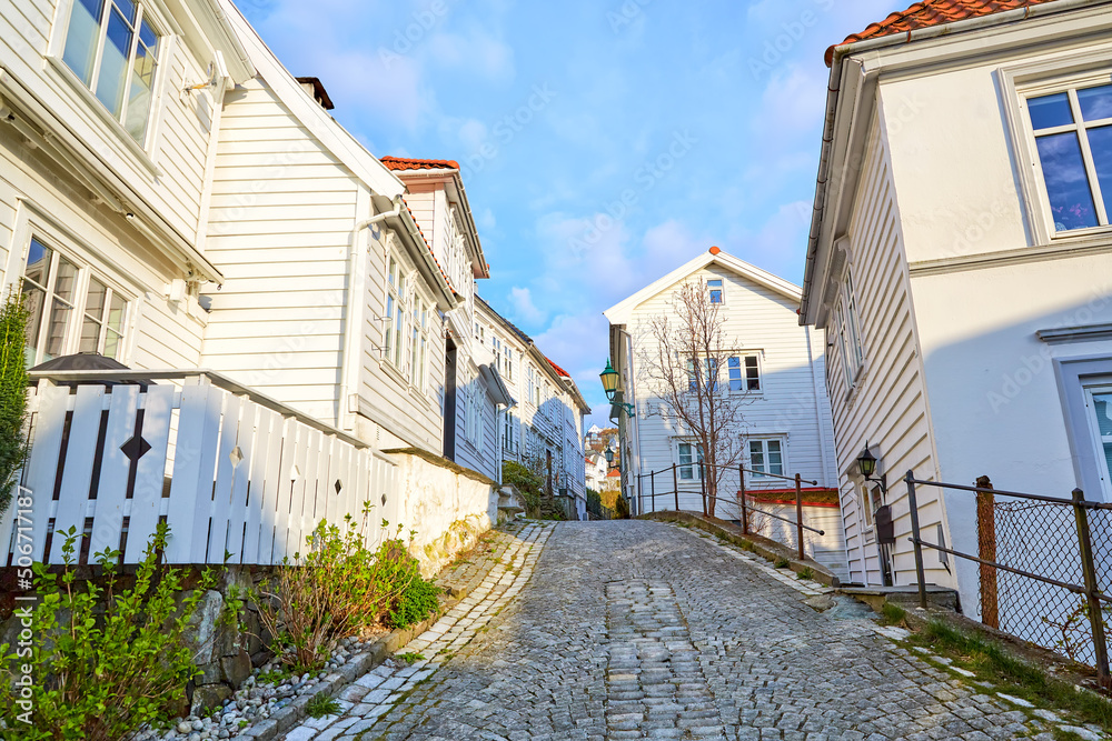 Traditional residental wooden houses in Bergen, Norway