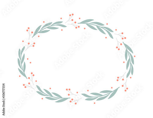 Wedding Floral Frame with Spring Flowers. Vector illustration