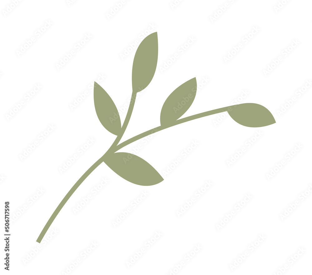 Branch with leaves. Vector illustration