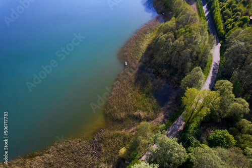 road around the lake, photo from the drone