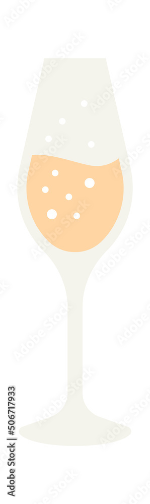 Wedding glass with champagne. Vector illustration Wedding glass with champagne. Vector illustration