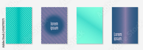 Line geometric elements on minimalist trendy cover template.