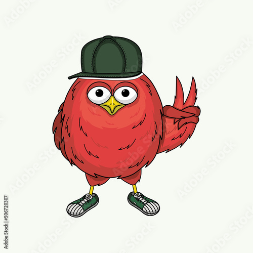 sparrow rapper.fashionable sparrow, red owl, friendly owl