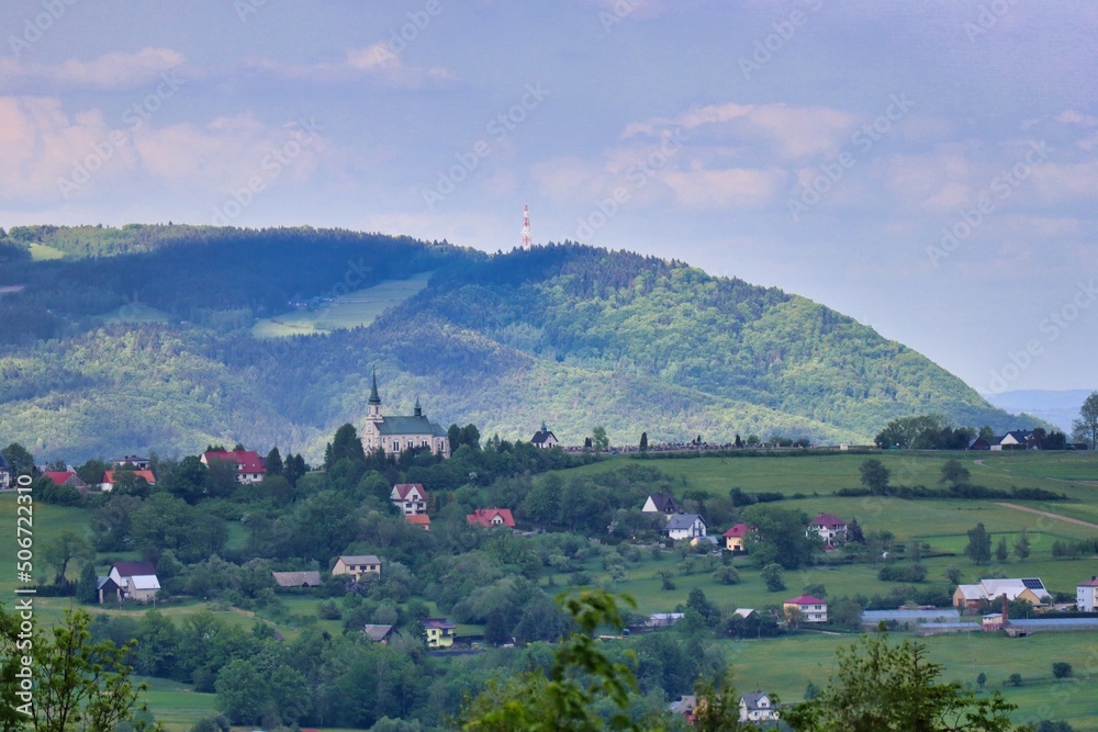 view of the Beskids mountains