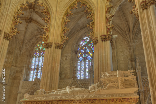 tomb of King John I of Portugal and his wife Philippa of Lancaster in Batalha Monastery, Portugal photo