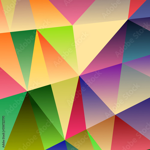 Polygonal rainbow mosaic background. Abstract low poly vector illustration. Triangular pattern  copy space. Template geometric business design with triangle for poster  banner  card  flyer