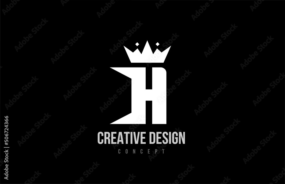 H alphabet letter logo icon design with king crown. Creative template for business and company H alphabet letter logo icon design with king crown. Creative template for business and company