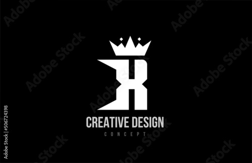 X alphabet letter logo icon design with king crown. Creative template for business and company