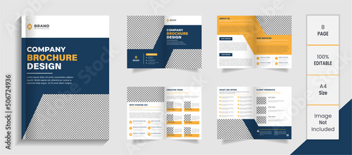 8 Pages brochure design template, Creative corporate business 8 Pages brochure
