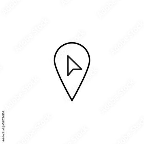 Vector symbol drawn with black thin line. Simple monochrome sign perfect for articles, books, stores, shops. Line icon of cursor inside of geolocation sign Free Download Vector symbol drawn with black thin line. Simple monochrome sign perfect for articles, books, stores, shops. Line icon of cursor inside of geolocation sign - GFXLoad
