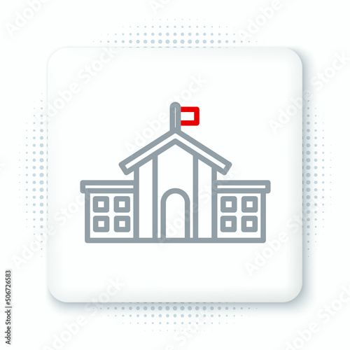 Line United States Capitol Congress icon isolated on white background. Washington DC, USA. Colorful outline concept. Vector