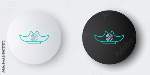 Line Pirate hat icon isolated on grey background. Colorful outline concept. Vector