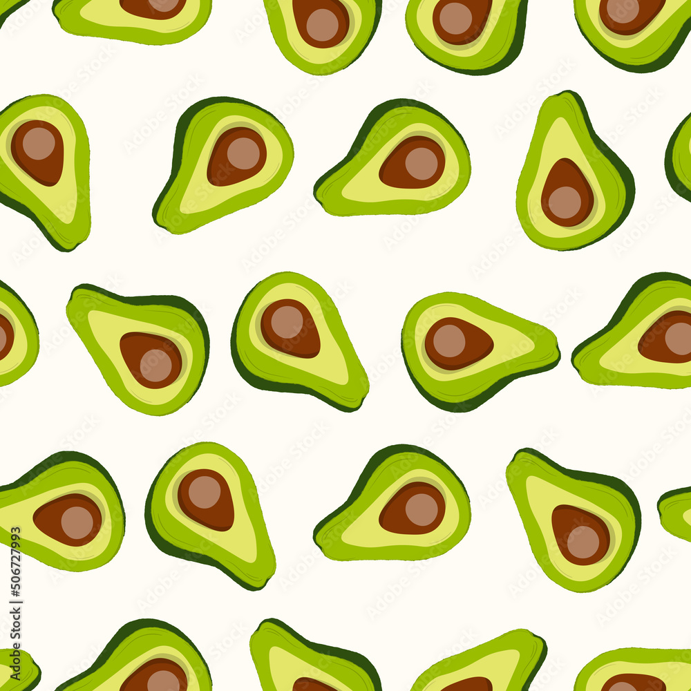 Cute avocado isolated on white background. Green avocados with leaves and slice. Natural delicious fresh ripe tasty summer fruit. Vector illustration for packaging, card, other design. Food concept Cute avocado isolated on white background. Green avocados with leaves and slice. Natural delicious fresh ripe tasty summer fruit. Vector illustration for packaging, card, other design. Food concept