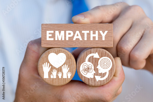 Concept of empathy and sympathy. Love emotion or empathy. Invisible connection between people. Humanity. photo