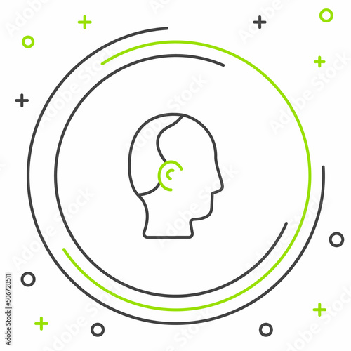 Line Baldness icon isolated on white background. Alopecia. Colorful outline concept. Vector