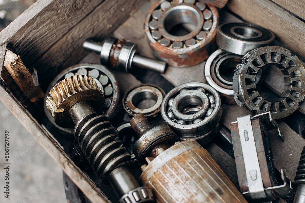 scrap metal, old iron parts and parts scrap metal, old iron parts and parts