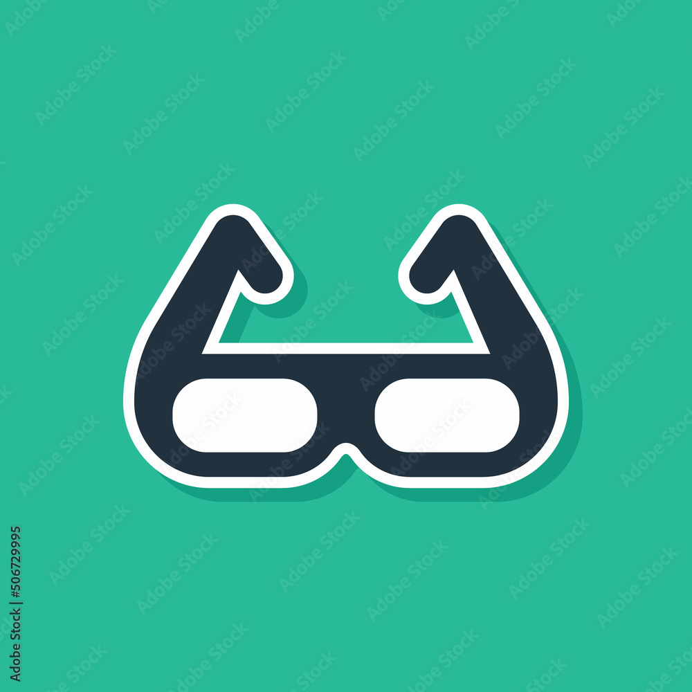 Blue Sport cycling sunglasses icon isolated on green background. Sport glasses icon. Vector Blue Sport cycling sunglasses icon isolated on green background. Sport glasses icon. Vector