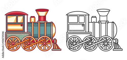 Cartoon Style Toy Railroad Vintage Train toy