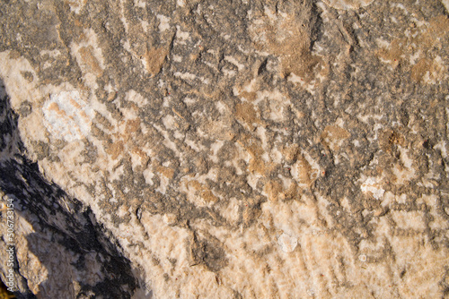 Rough stone surface for flat lay product placement. 