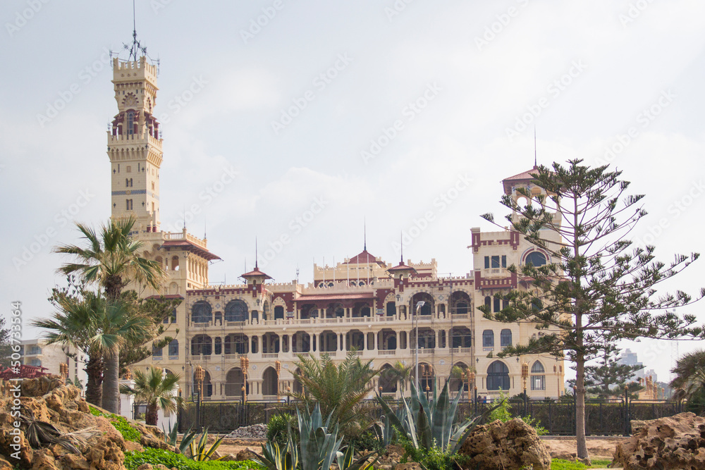 View of the Montaza Palace in Alexandria, Egypt