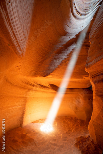 sunbeam into the rock cave