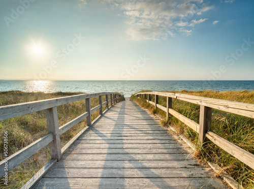 Wooden pathway to the beach 