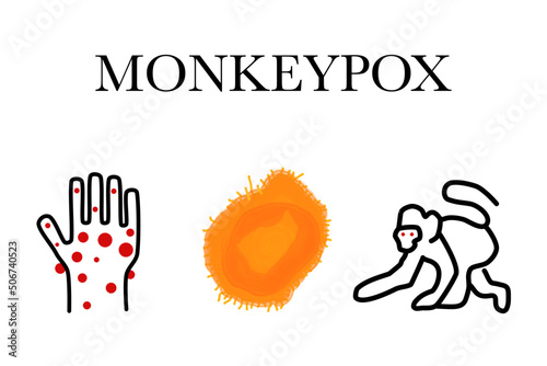 Monkeypox cell infection pandemic.symptom monkeypox cell with doctor in laboratory lab confirm.Monkeypox is a rare disease infection with virus.Sexual Health in uk.infection in Africa Europe.icon.