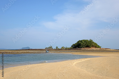 Beautiful seascape of Pae island  Phuket Thailand. Background for summer vacation  selective focus with copy space
