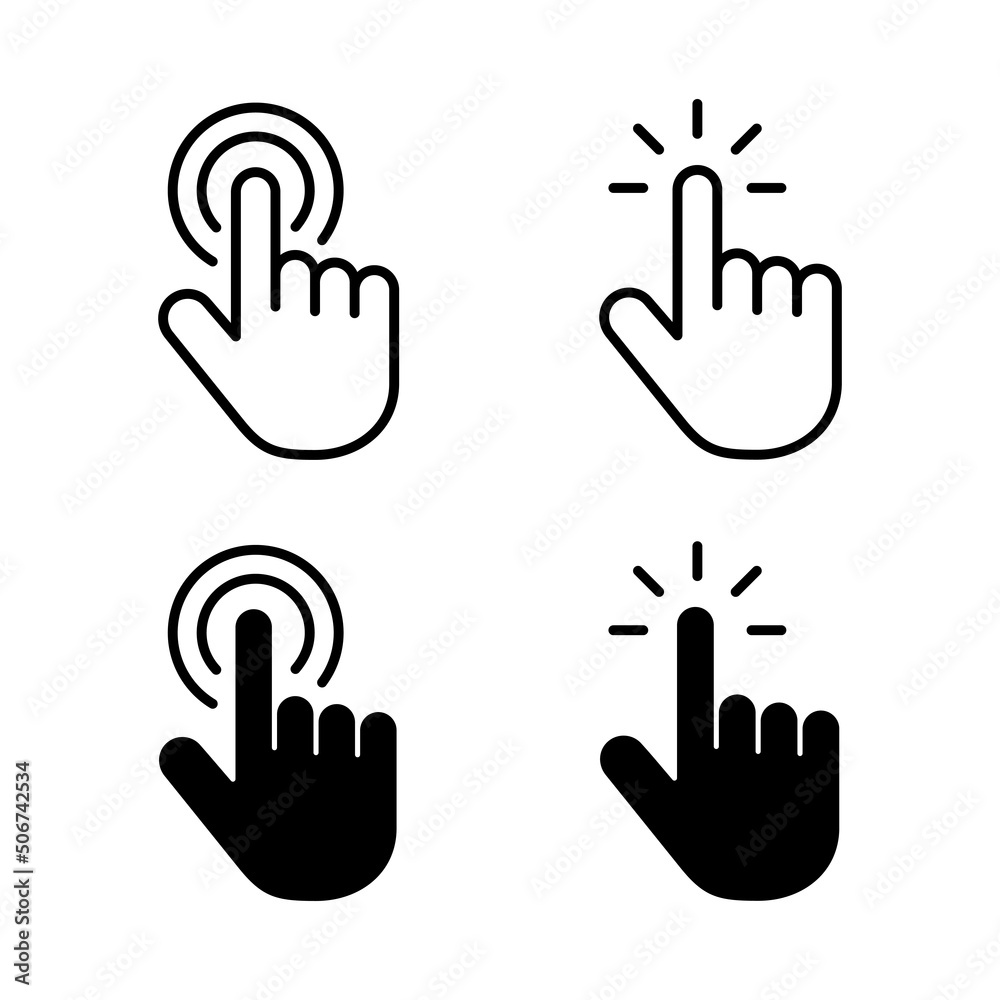 Hand cursor icons vector. cursor sign and symbol. hand cursor icon clik Hand cursor icons vector. cursor sign and symbol. hand cursor icon clik