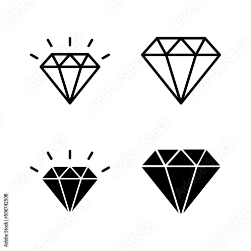 Diamond icons vector. diamond gems sign and symbol