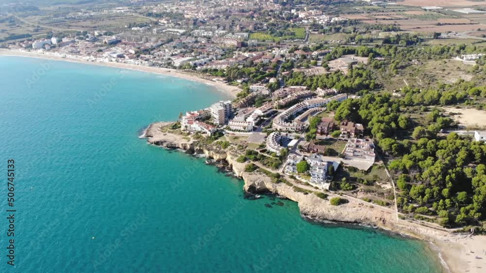 Aerial View Of The Resort Town On The Shore Of The Mediterranean Sea In Spain Aerial View Of The Resort Town On The Shore Of The Mediterranean Sea In Spain