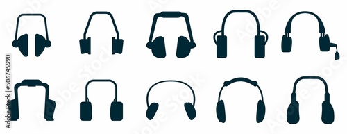 Fotografie, Tablou variety of headphone icon set