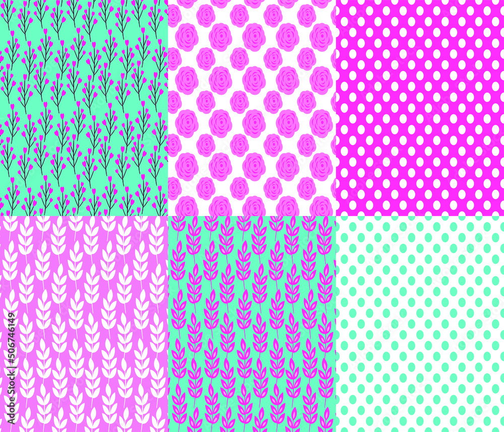 Seamless classic pattern set vector illustration, Seamless patterns for background