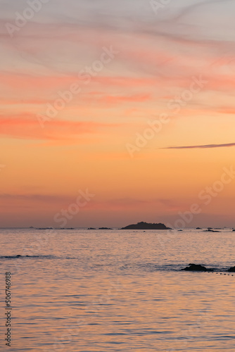 landscape of sea and horizon at sunset in Spain