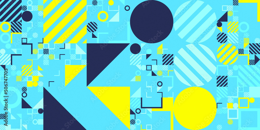 Seamless Retro 80s and 90s Abstract Geometric Circles, Triangles ...
